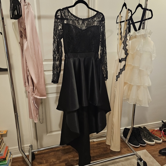 HIGH-LOW SATIN DRESS - Picture 6 of 10